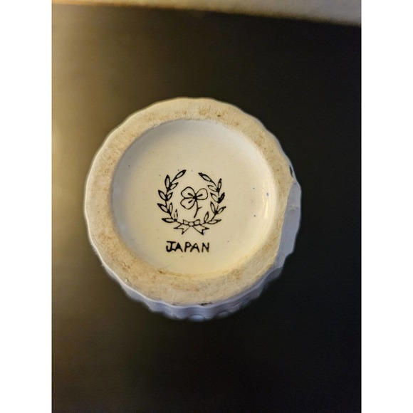 Hand-Painted Flower 3 Leaf Clover Stamp Vase Japan - Picture 3 of 8